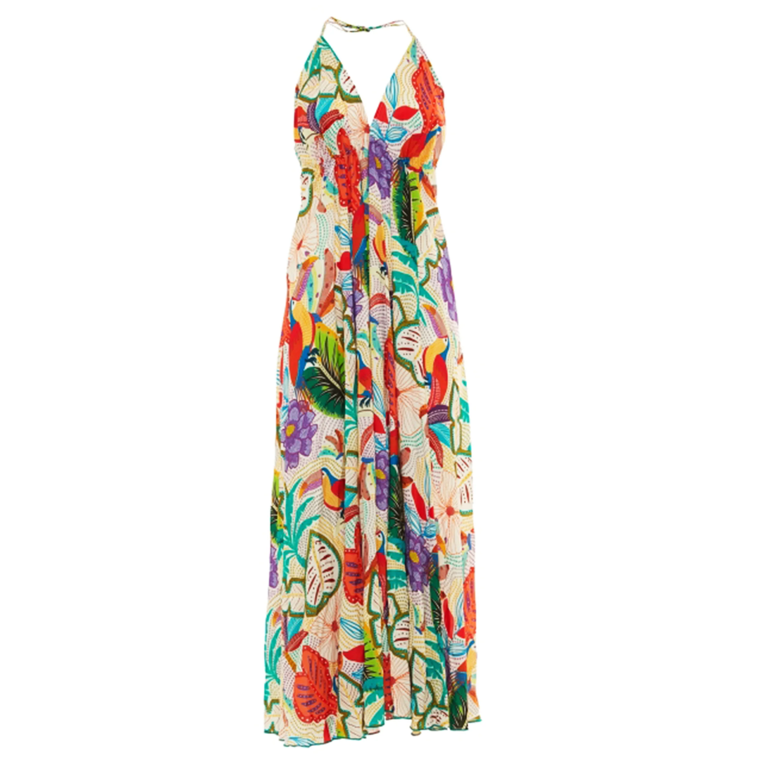 BABA DESIGN Abito lungo Beach Vibes Bianco e Multi - immagine 2