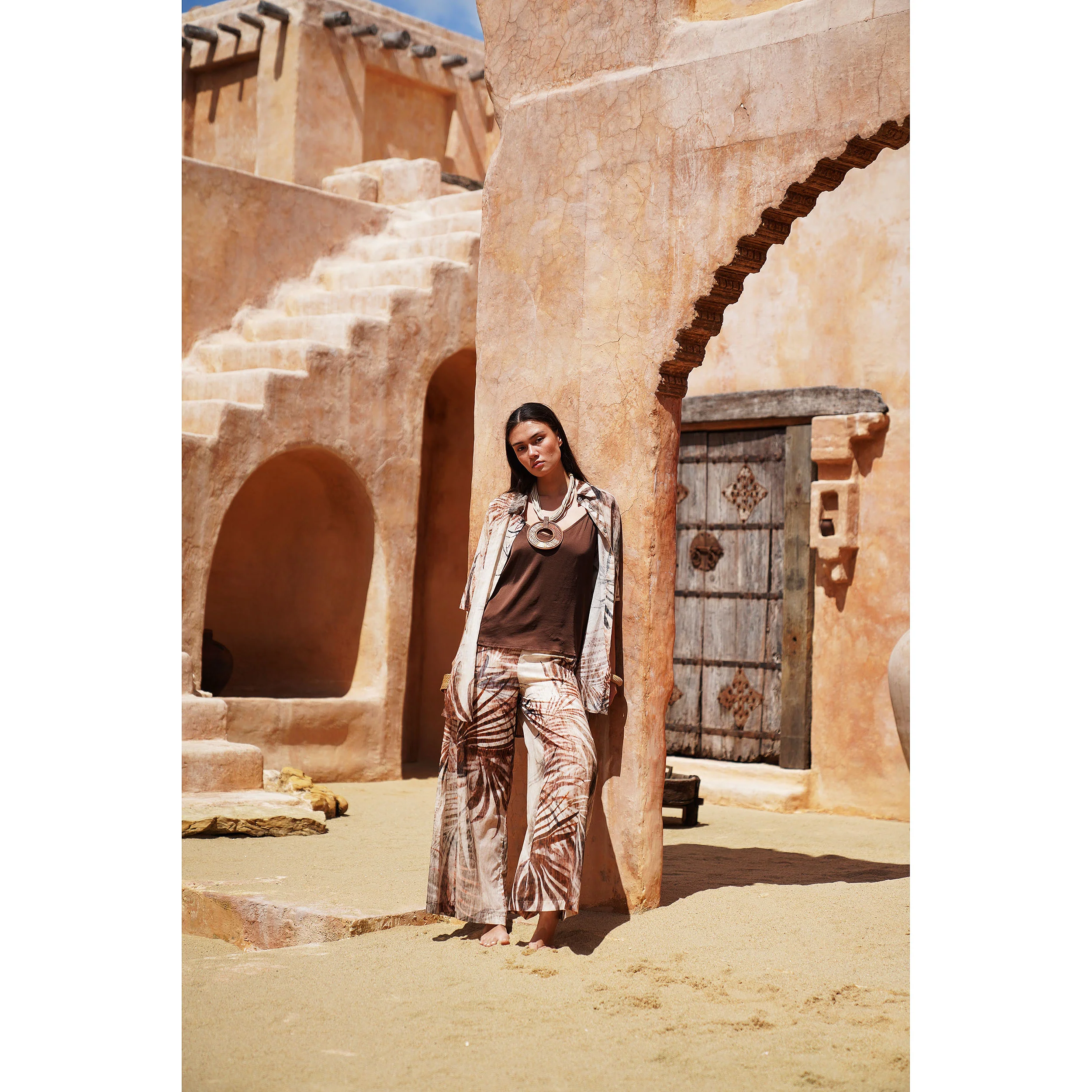 KARAKORUM Pantaloni STEFANY Beige e Marrone - immagine 6