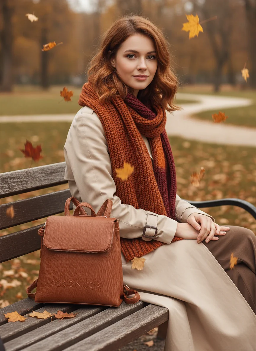 COCONUDA - Zaino donna zainetto firmato giornaliera elegante capiente vintage venata - immagine 8