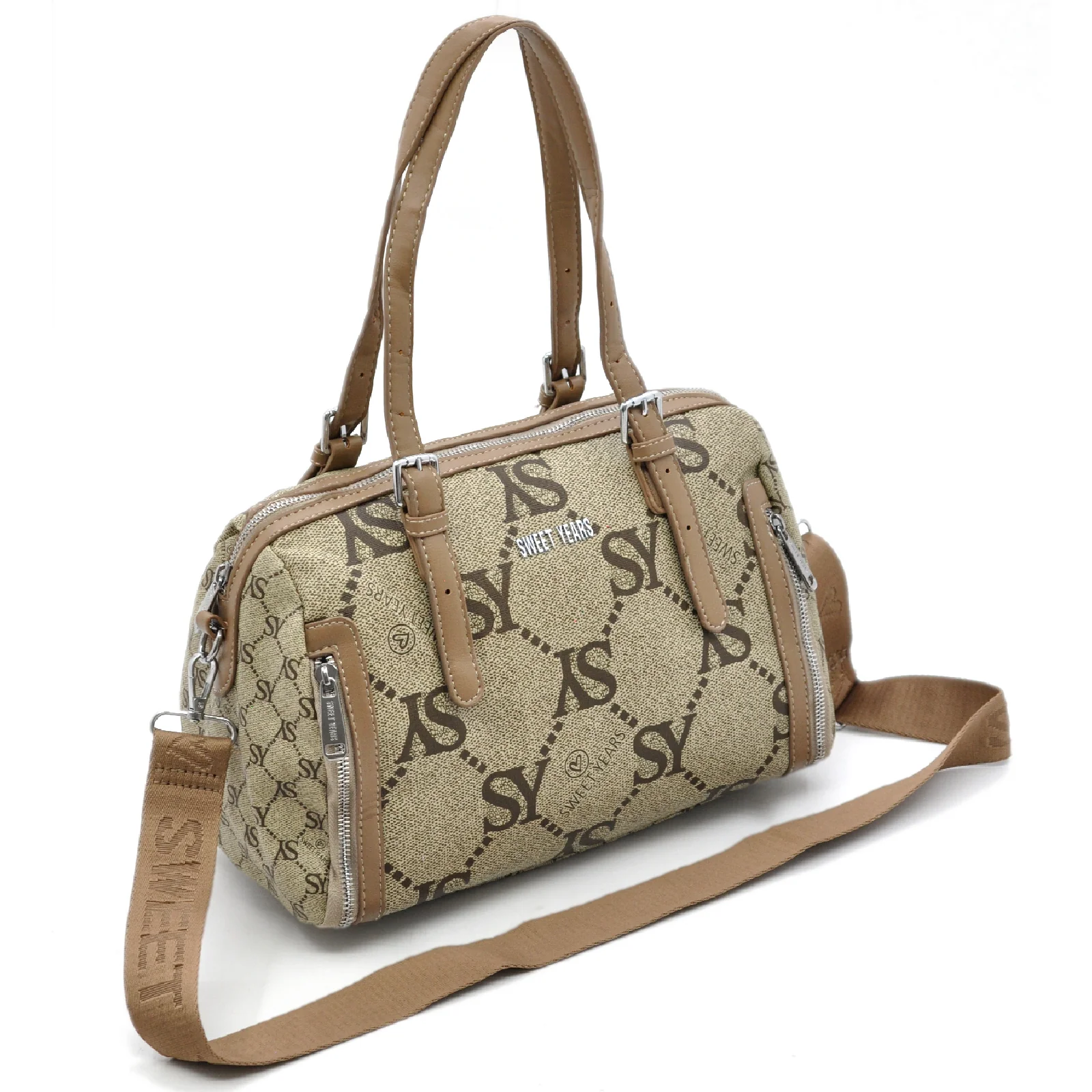 Borsa firmata Sweet Years in simil pelle pregiata bauletto con tracolla o spalla - immagine 3
