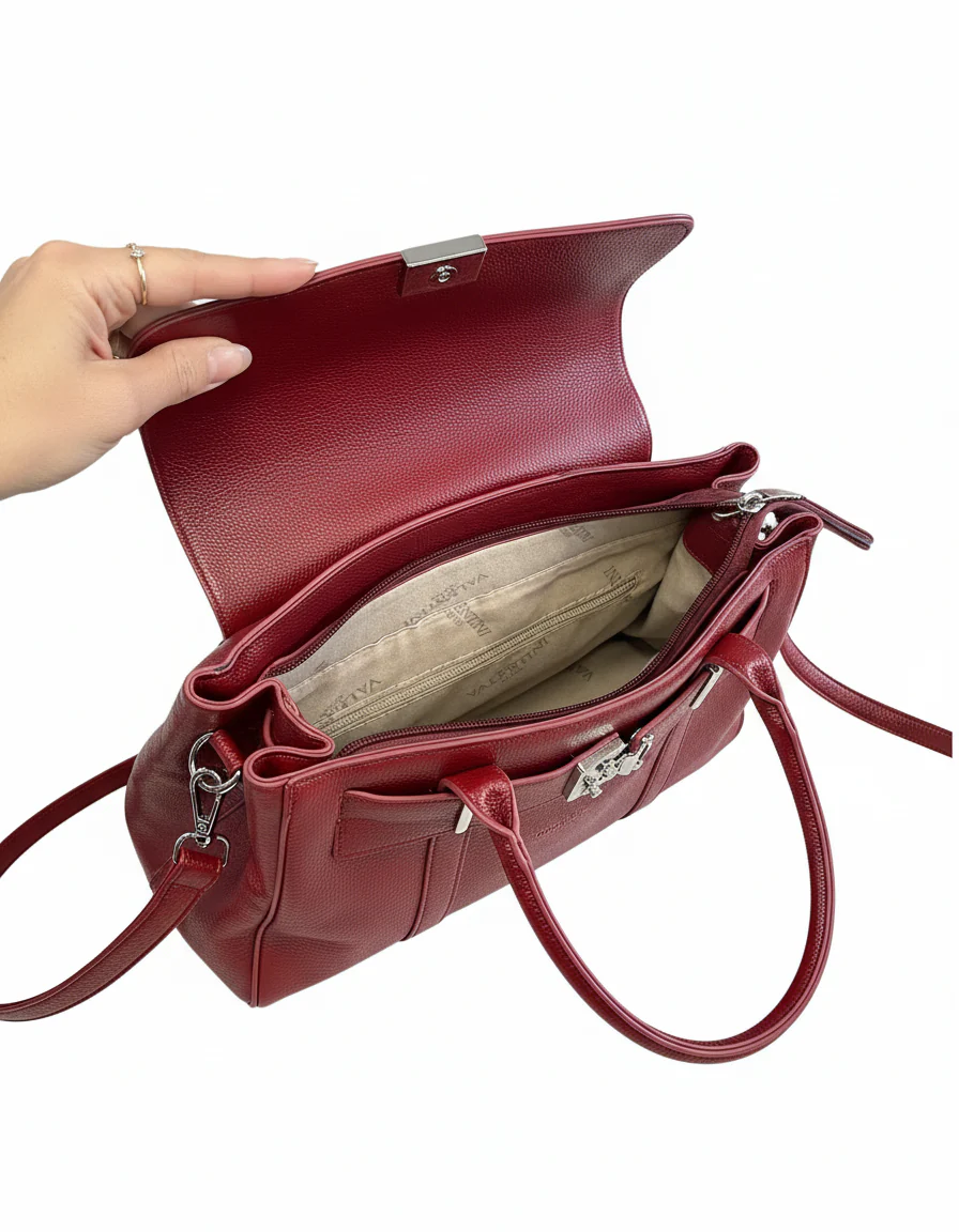 VALENTINI GINO - Borsa multitasche firmata giornaliera elegante con cinturino spalla e tracolla - immagine 4