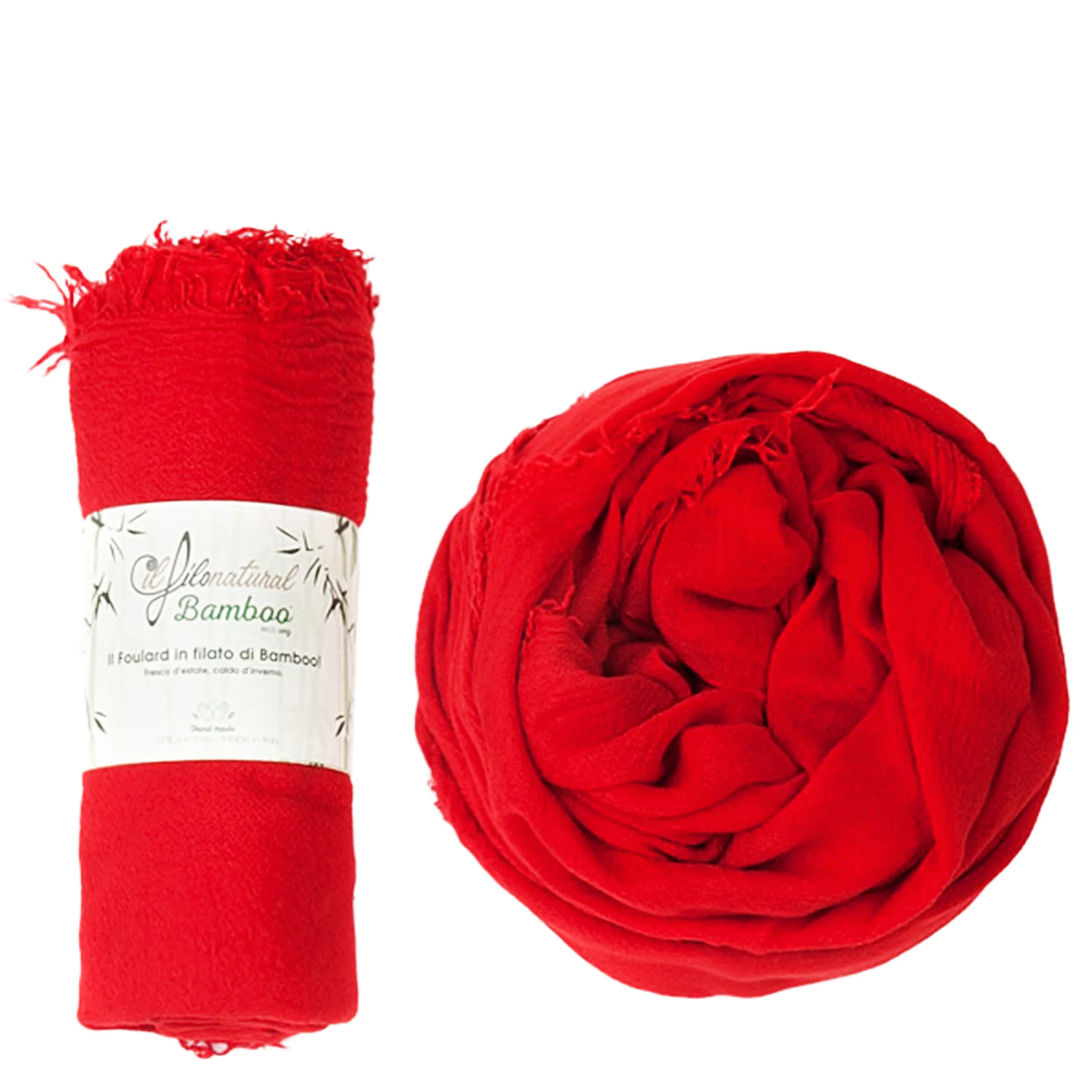 Il Foulard in Filato di Bamboo EcoVeg Tinto a Freddo Fragola - immagine 2