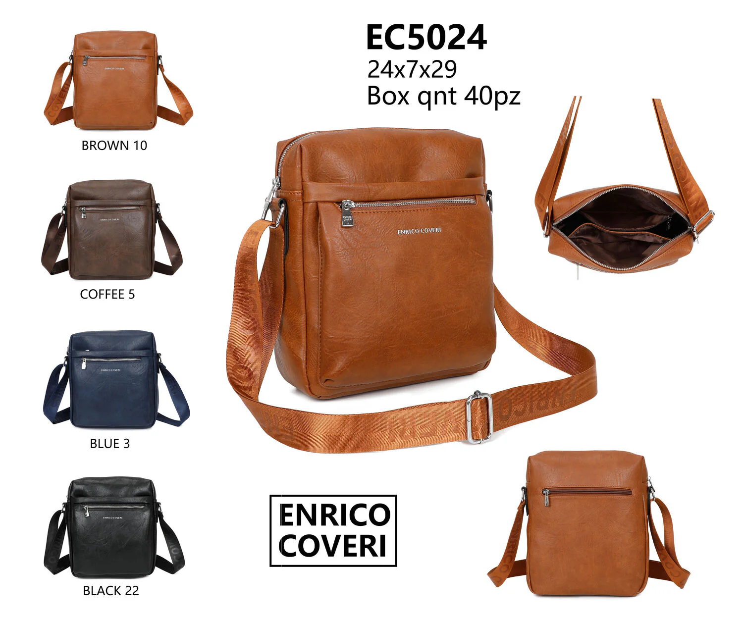 Enrico Coveri Borsa a Tracolla Uomo EC5024# 24x7x29cm - immagine 3