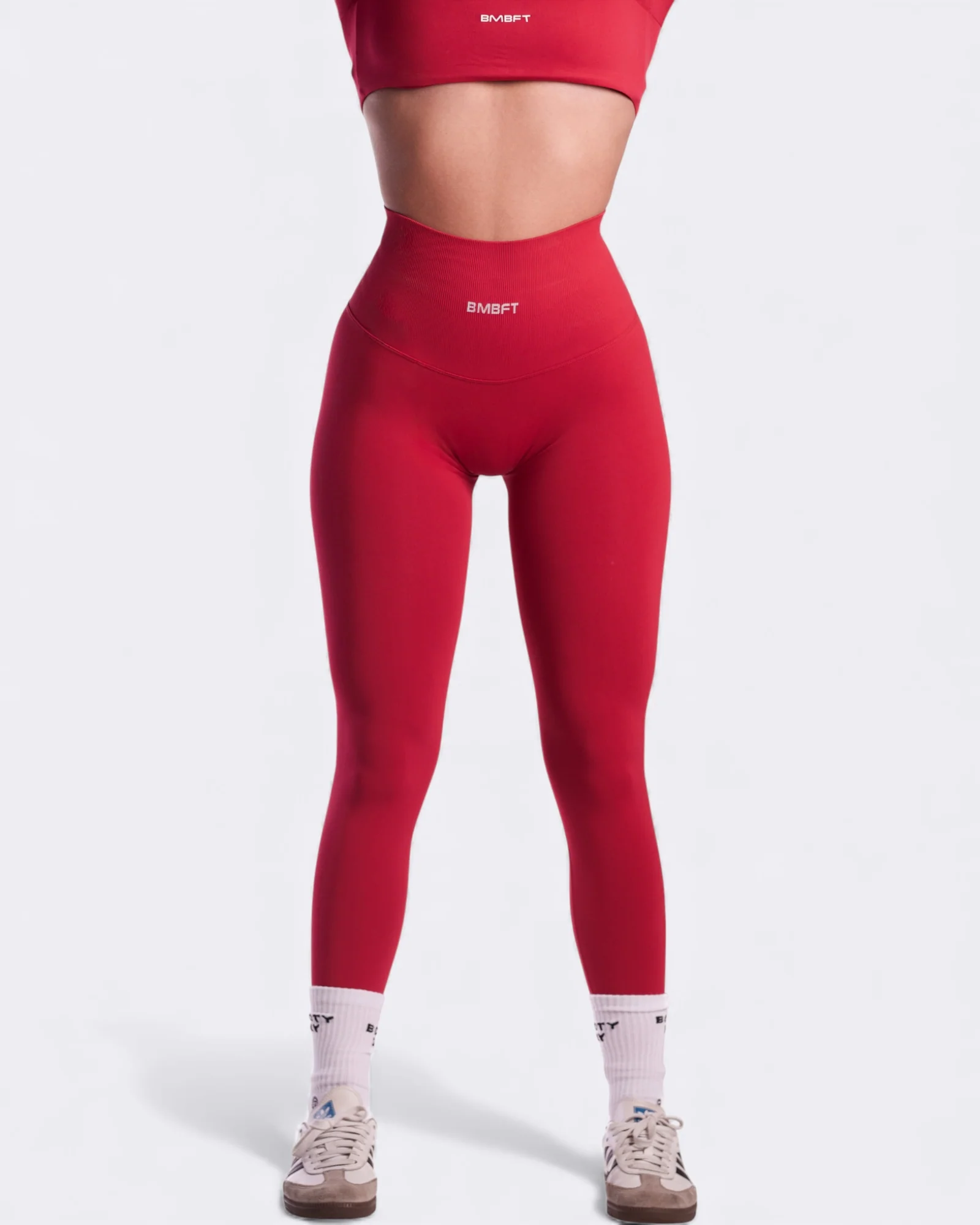Oasis High Band Leggings Push Up - Rosso Aurora - immagine 4