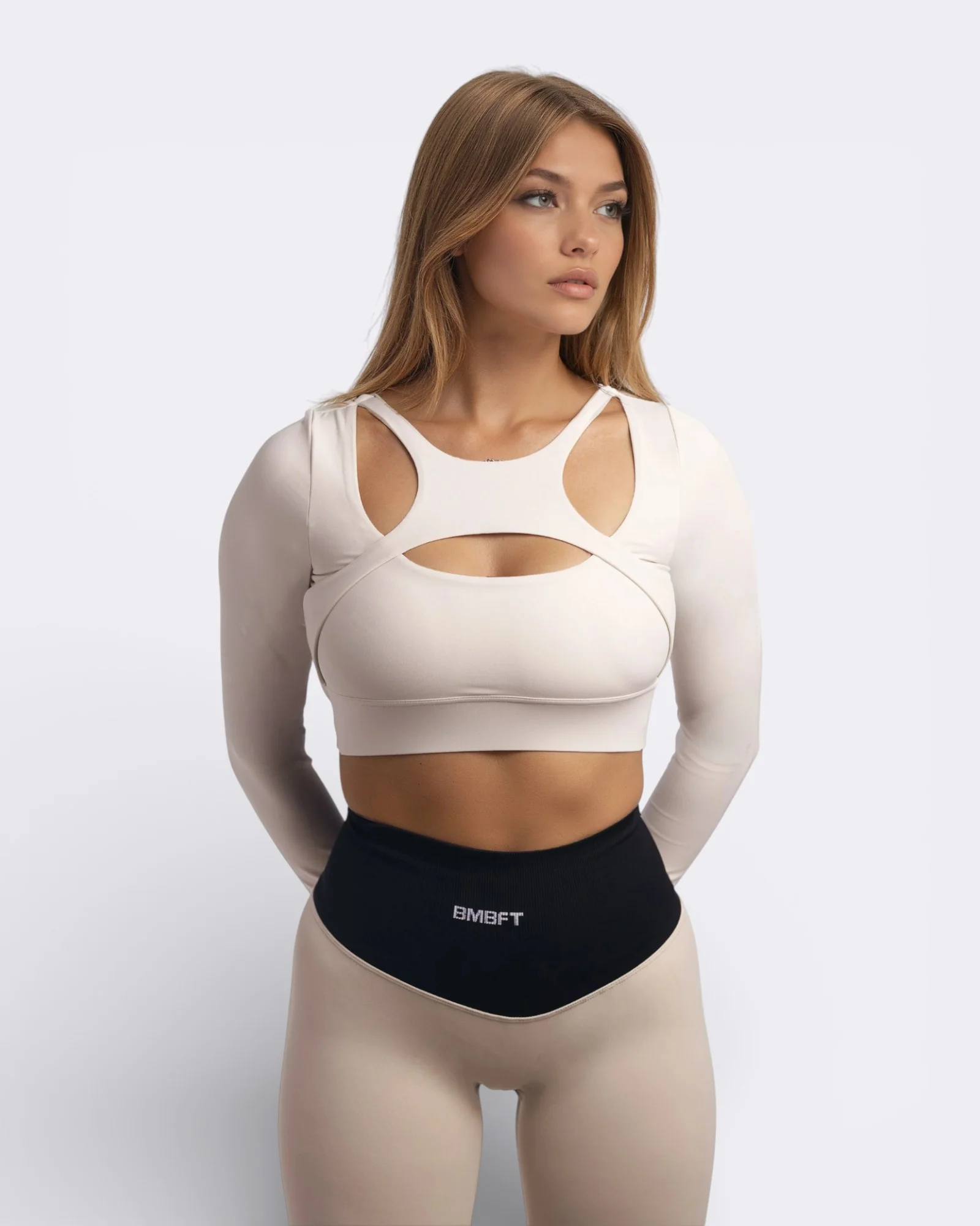Top Power Long Sleeve - Latte - immagine 2