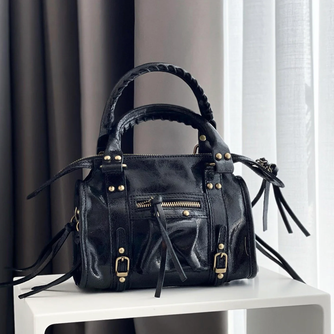 Modarno Borsa Confy in vera pelle made in Italy 26x12x20 cm - immagine 5