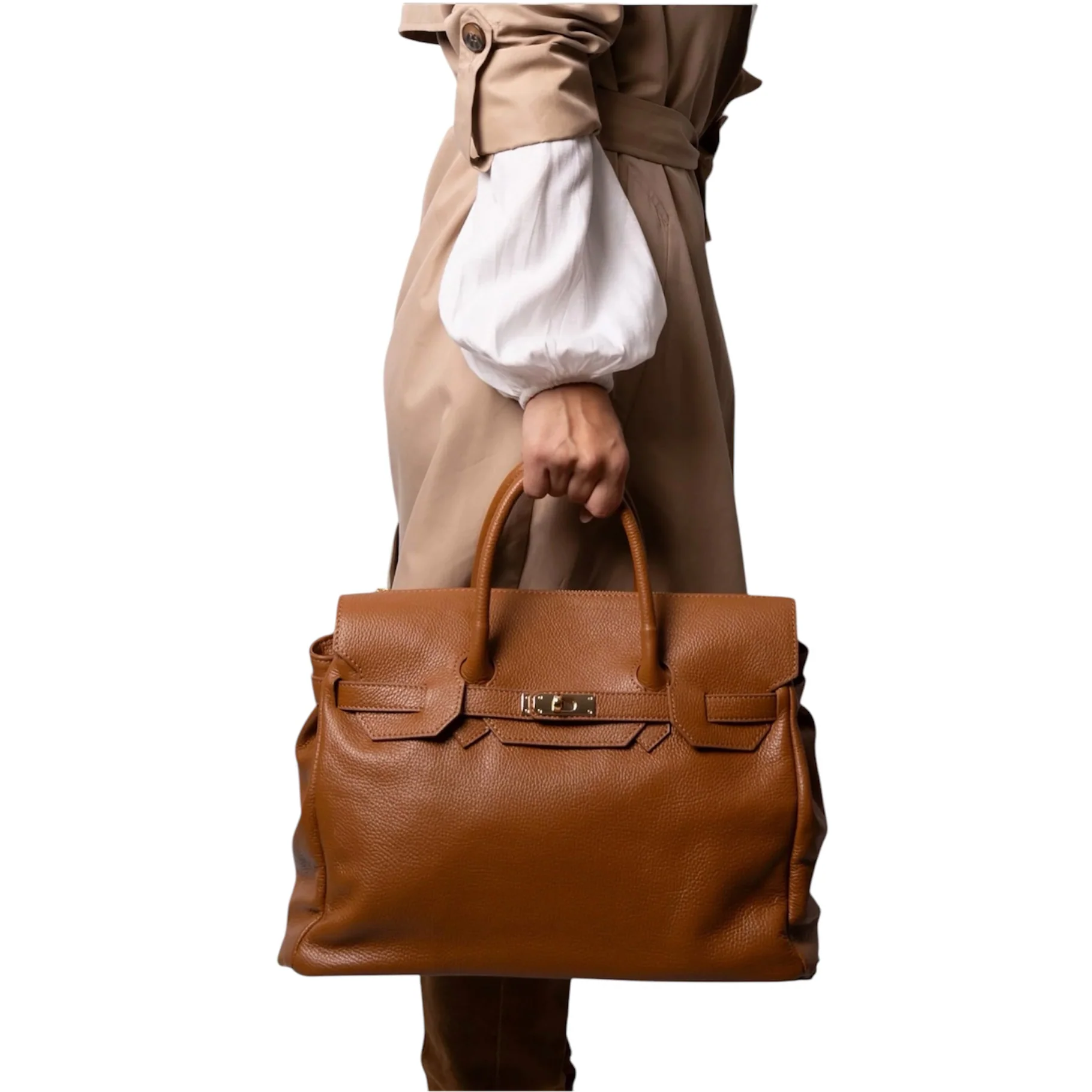 Modarno Borsa Birk a Mano in vera Pelle 40x17x28 cm - immagine 6