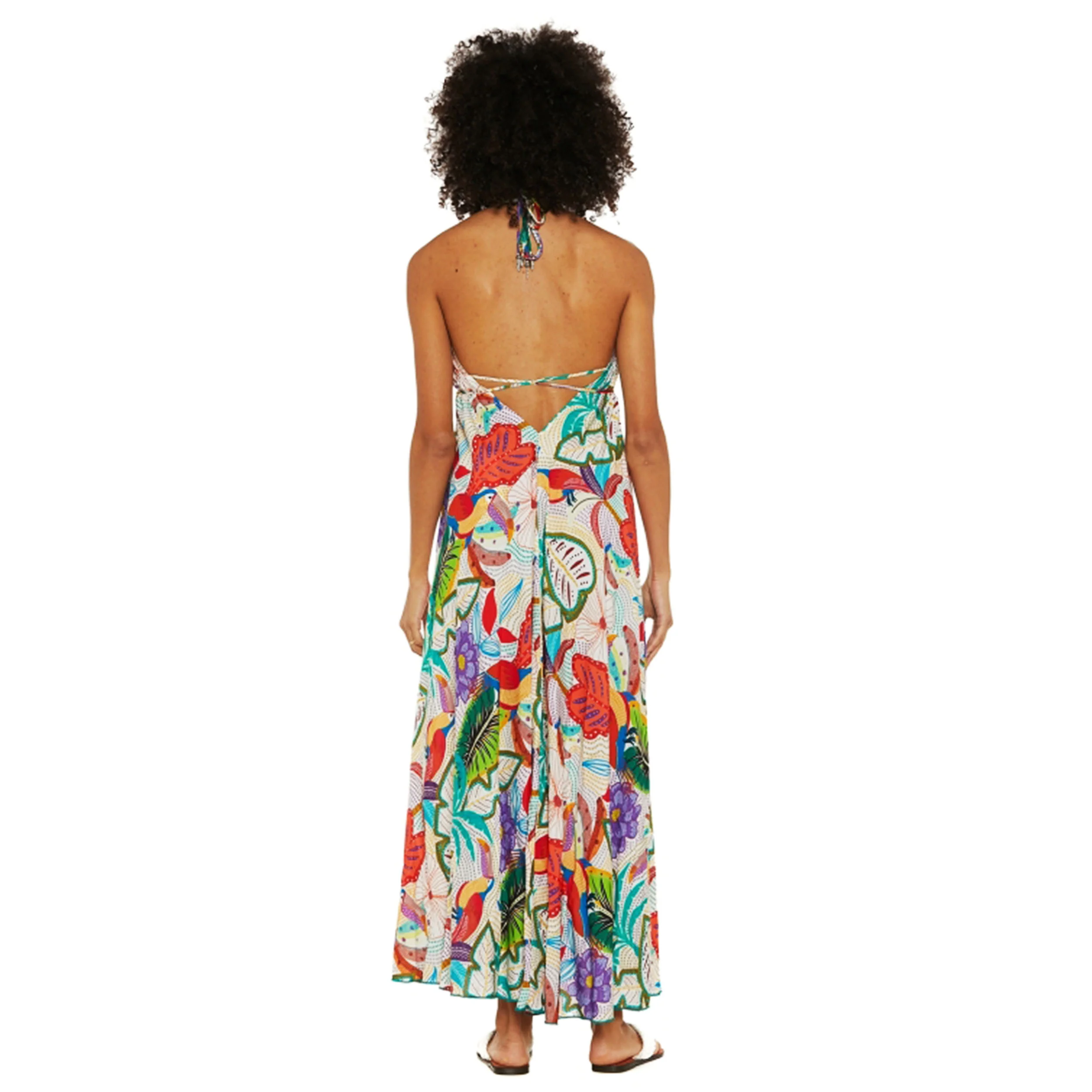 BABA DESIGN Abito lungo Beach Vibes Bianco e Multi - immagine 4