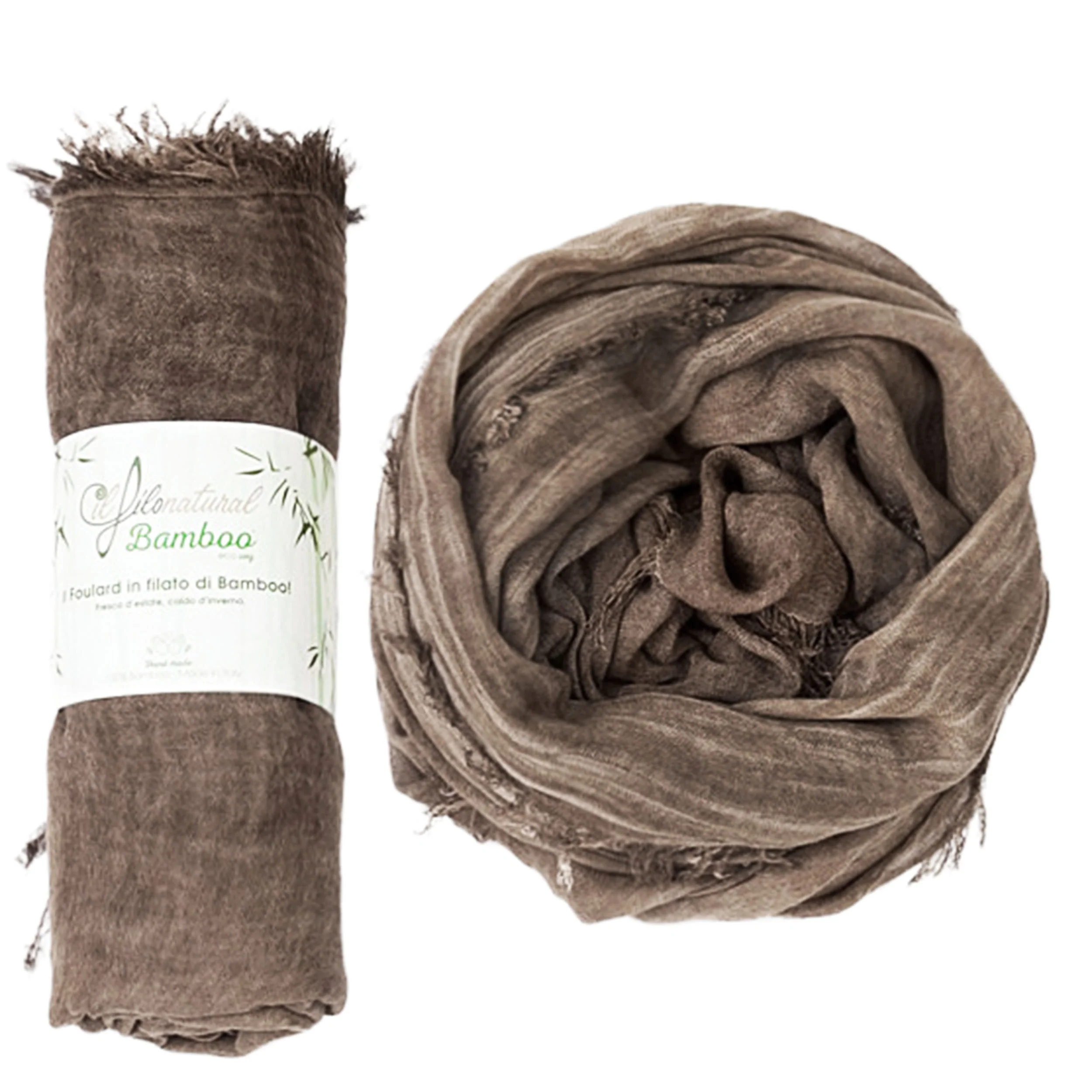 Il Foulard in Filato di Bamboo EcoVeg Tinto a Freddo Terra - immagine 3