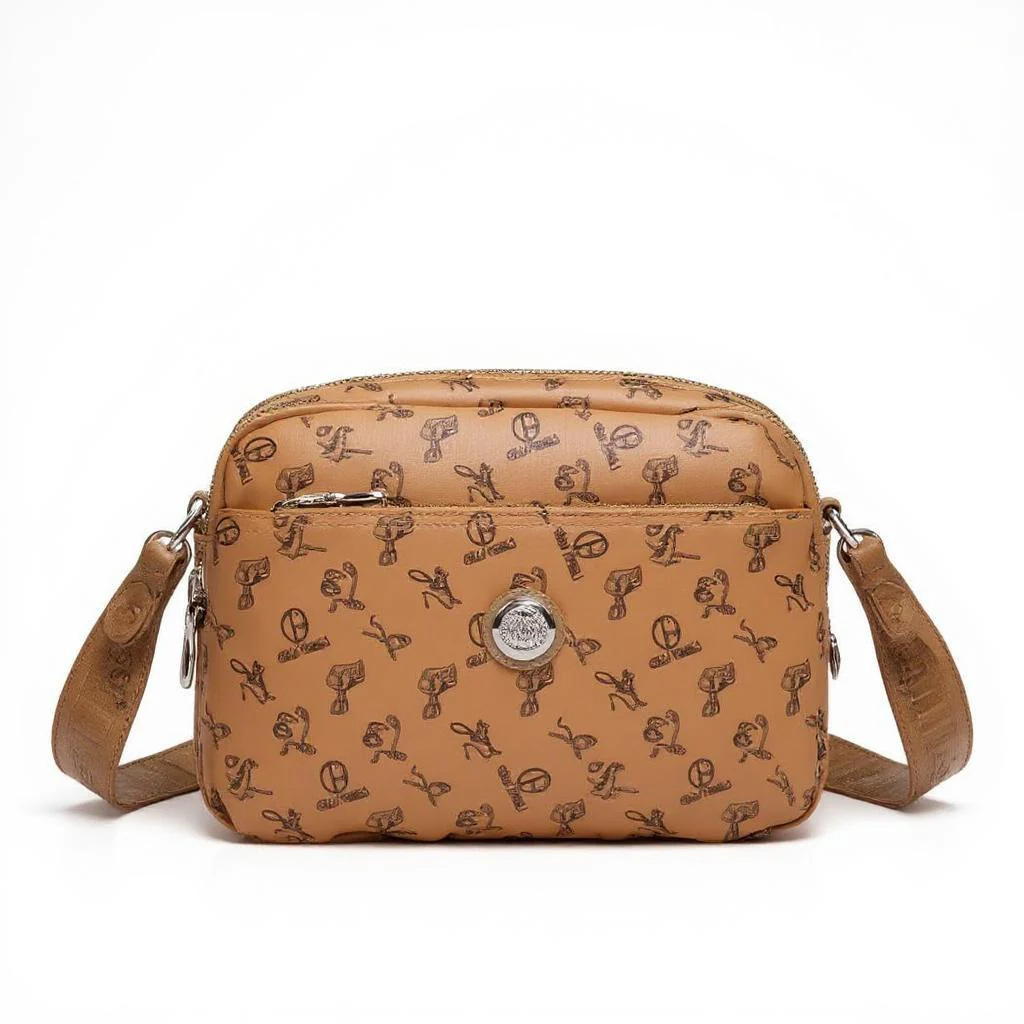 Borsa firmata Giulia Piarelli nylon logo tasche con zip capiente e comoda a tracolla fantasia logo modello 03 - immagine 9