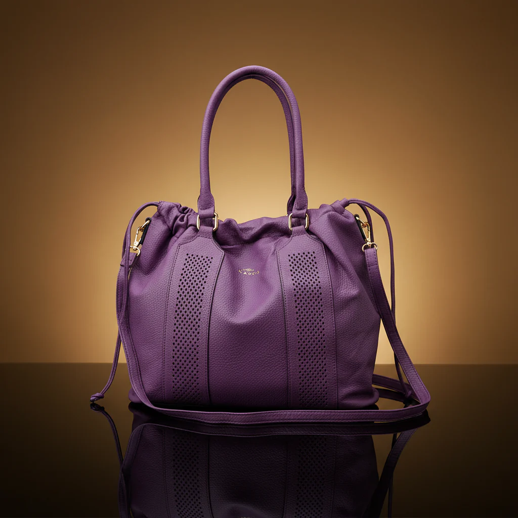 CHARRO - Borsa 2in1 trasformabile multitasche firmata giornaliera capiente simil pelle forata shopping secchio - immagine 3