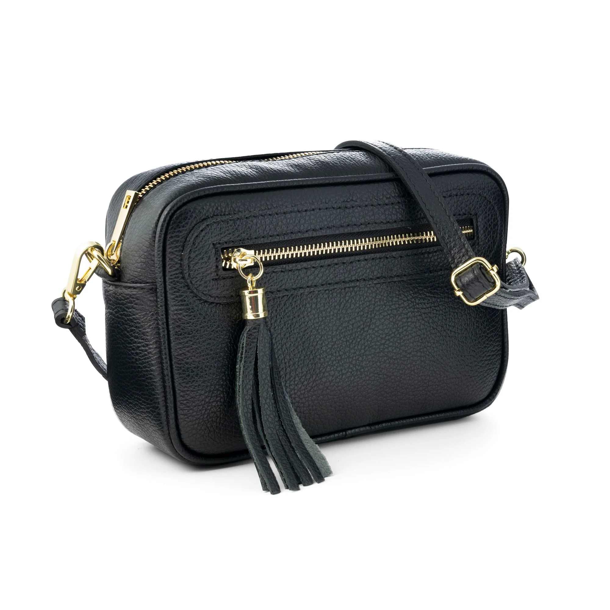 Borsa Tracolla Donna Piccola con Tasca Frontale, Vera Pelle Made in Italy, Modello Joy - immagine 3